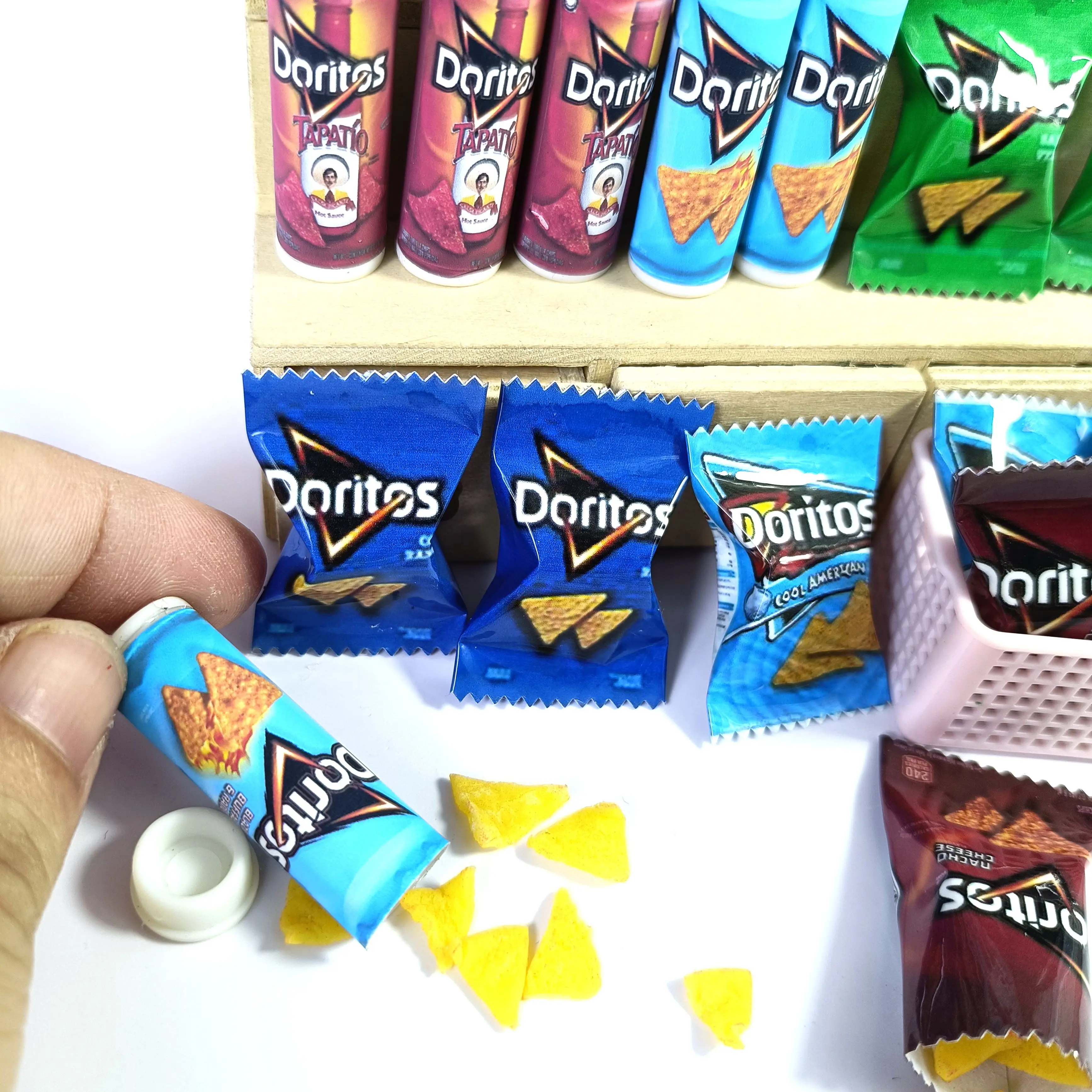 NEW 2Bag Chips 1/6 Scale Dollhouse Miniature Fried Chips Mini Pretend Food for Blyth Barbies BJD Doll House Toy birthday present 2