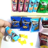 NEW 2Bag Chips 1/6 Scale Dollhouse Miniature Fried Chips Mini Pretend Food for Blyth Barbies BJD Doll House Toy birthday present 2