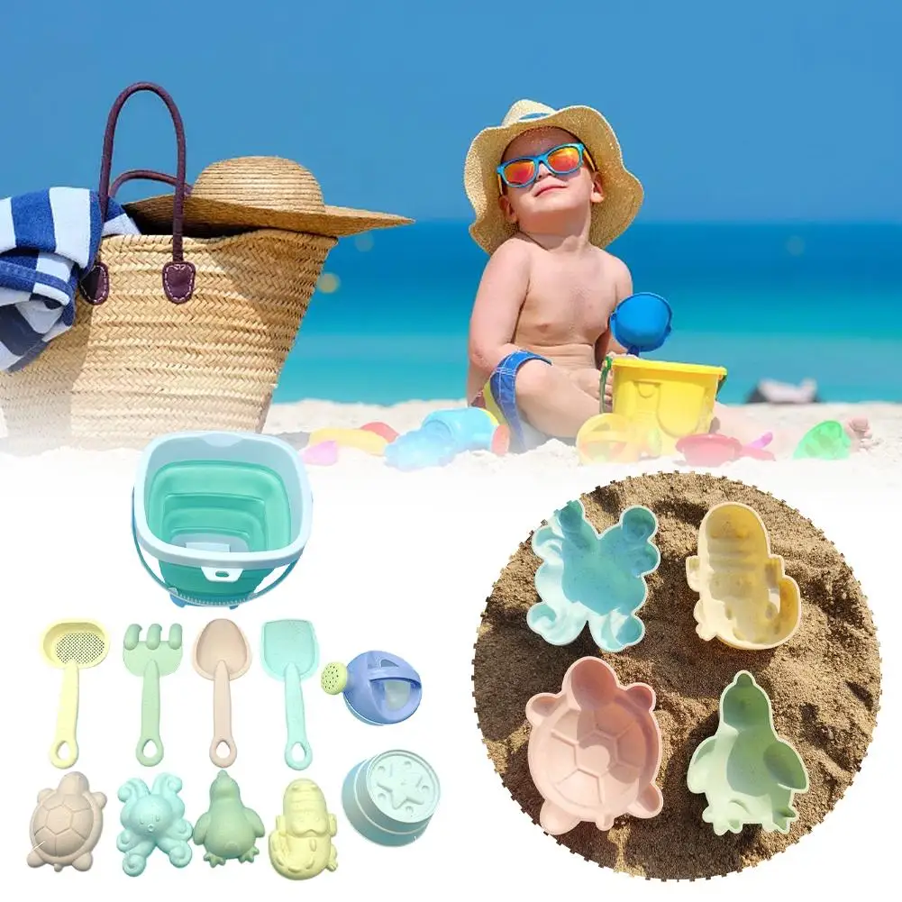 

Children Sand Toys 11pcs Summer Beach Game Sand Bucket Toys Shovel Outdoor Fun Water Sandbox Beach Gifts Silicone Kid I5l0