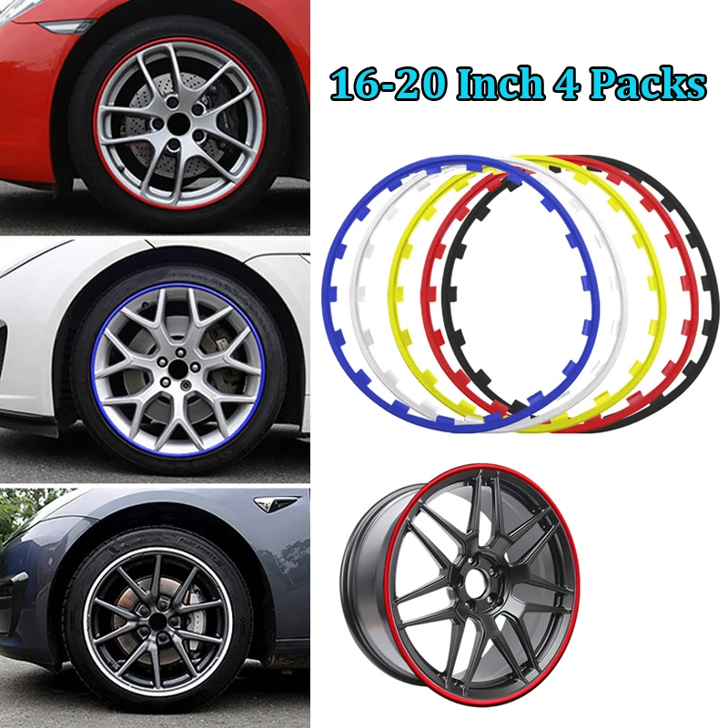 16/17/18/19/20 Pollici 4 Pezzi Per Tesla Model 3 Y S X Car Vehicle Cerchioni Bordo Protector Ring Tire Guard Strip Decor Per Bmw Vw