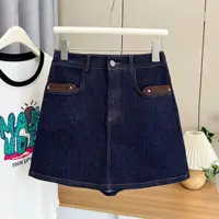 New Jeans Plus Size Culottes Casual Fake Two Piece A-Line Pantskirt 100KG Women's Denim Hot Pants 2868 - Image 2