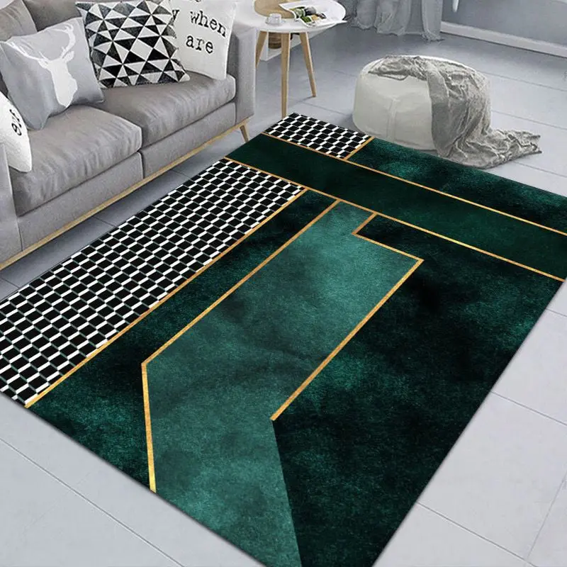 Dark Green Modern Carpets for Living Room Area Rug Large Bedroom Decor
