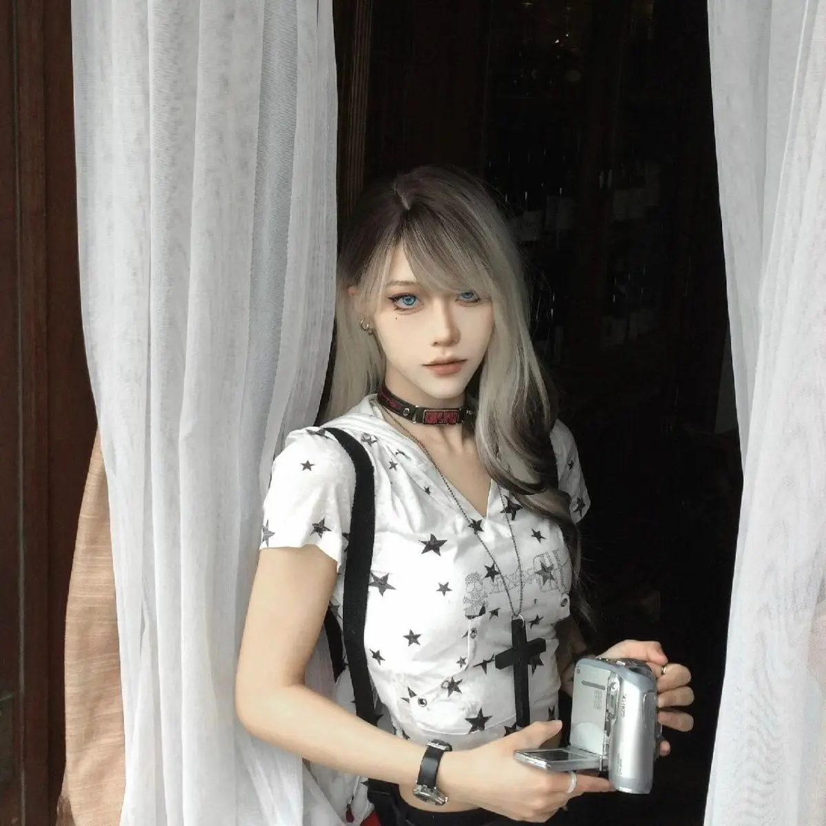 Rabbit Ears Hooded T Shirts Women Japanese Style Star Graphic Crop Sweet And Spicy Age Reduction Tops White Cute Tees Summer