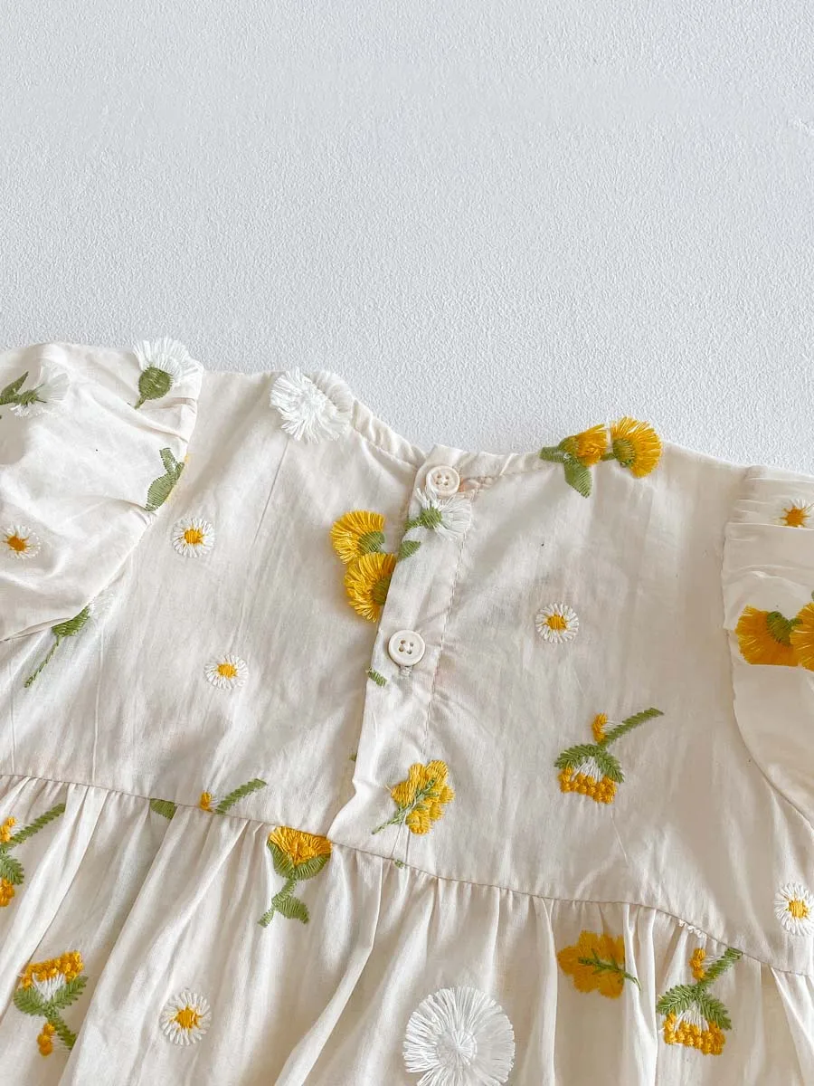 Summer Baby Girl Embroidered Floral Jumpsuit