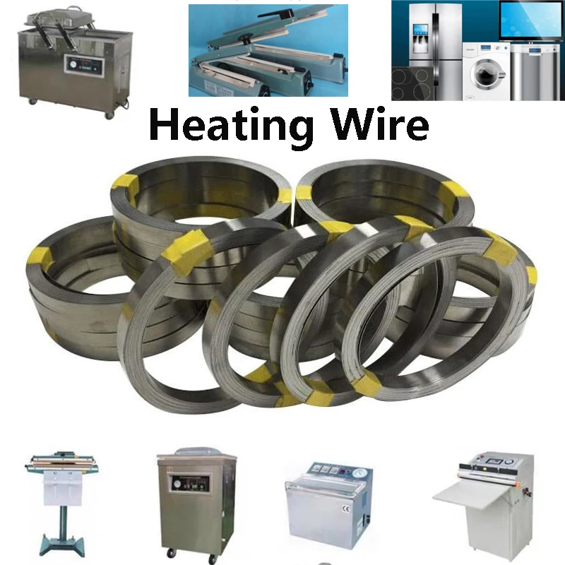 10m Nichrome Flat Heater Wire For Heating Elements Strip Accessories of Vacuum Sealing Packaging Machine Heating Sealer Parts