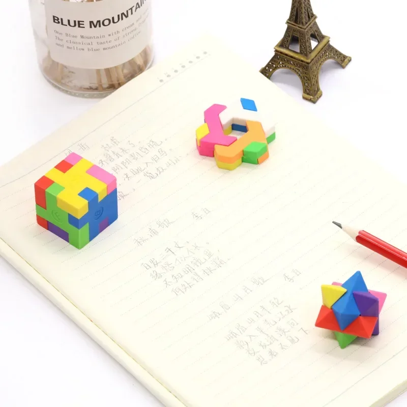 Block Puzzle Maze Toy Cube Rubber Eraser Kids Educational Toys Reward Prizes Toy Party Toys Favors Gift Kids Learning Supplies