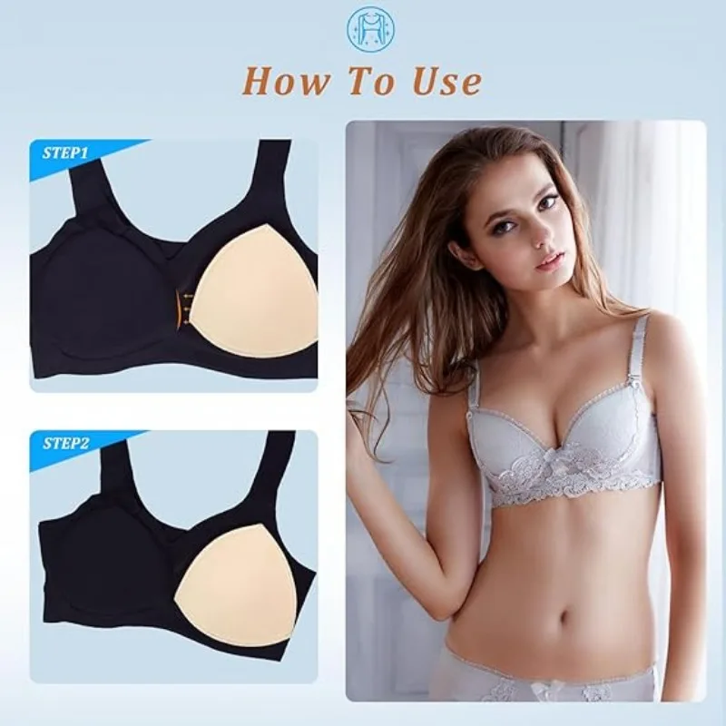 Bra Pads Inserts 2/20PCS Triangle Sponge Push Up Bra Pads Set Women Invisible Insert Swimsuit Bikini Breast Enhancers Chest Cup Pads