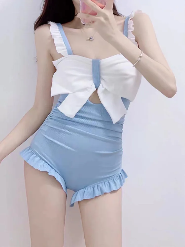 2022 New One Piece Swimsuit Tummy Control Women's Sexy Slim Fit Korean Fashion Swimwear Sexy Bathing Suit Women