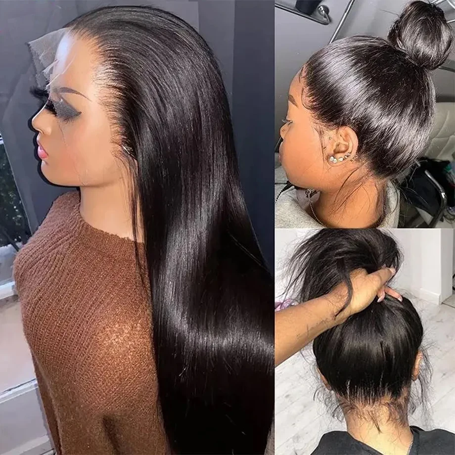 360 HD Full Lace Human Hair Wigs Bone Straight 13x6 Lace Front Wig 13x4 HD Transparent Frontal Wigs For Women Closure Wig
