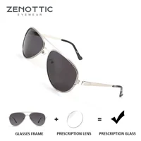 ZENOTTIC High Quilty Metal Aviator Prescription Sunglasses For Men Polarized UV400 Progressive Optical Sun Glasses Myopia Shades