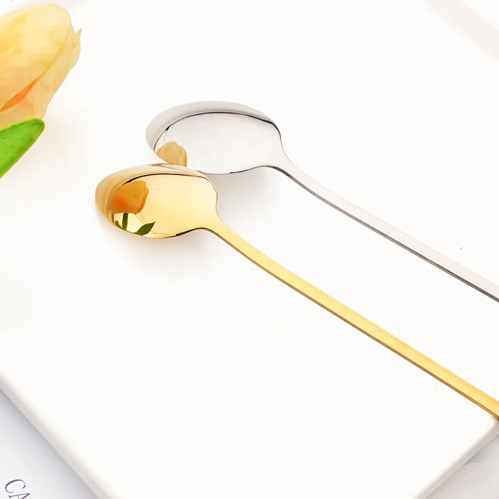 Stainless Steel Spoon Tea Spoon 10P Silver Long Handled Teaspoon