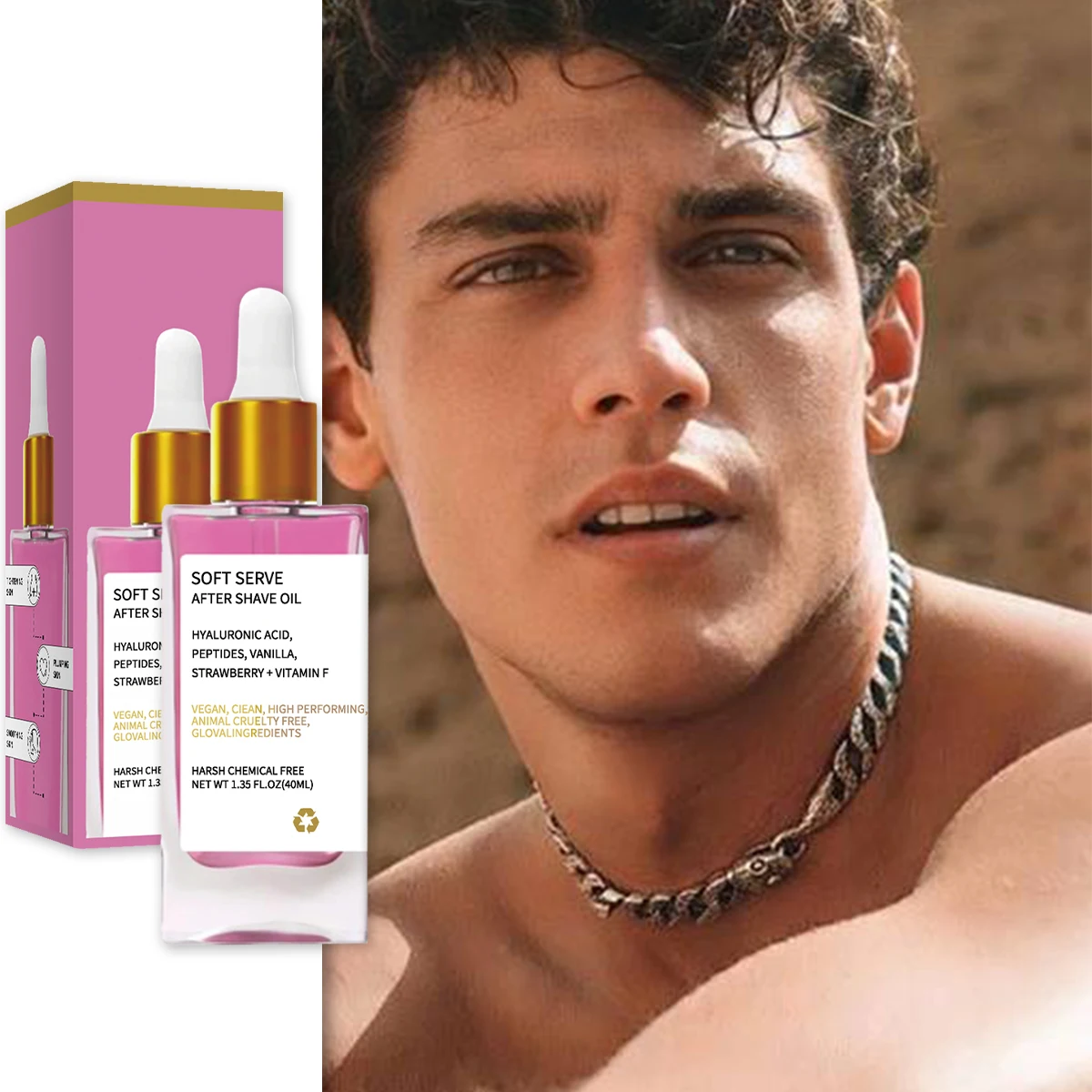 BARUBT Men's Aftershave Essence Water 40ml-Gentle moisturizing after shaving skin, alcohol-free, containing hyaluronic acid, p