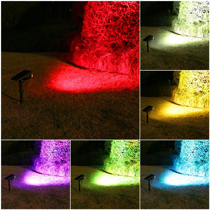 Waterproof Solar Garden Spotlights - Outdoor Color-Changing LED Lights for Patio, Walkway, and Camp Décor