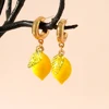Summer Vacation Cute Yellow Lemon CC Earrings for Girls Bohemia Style Colorful Jewelry Accessory Perfect for Holiday Gift 2