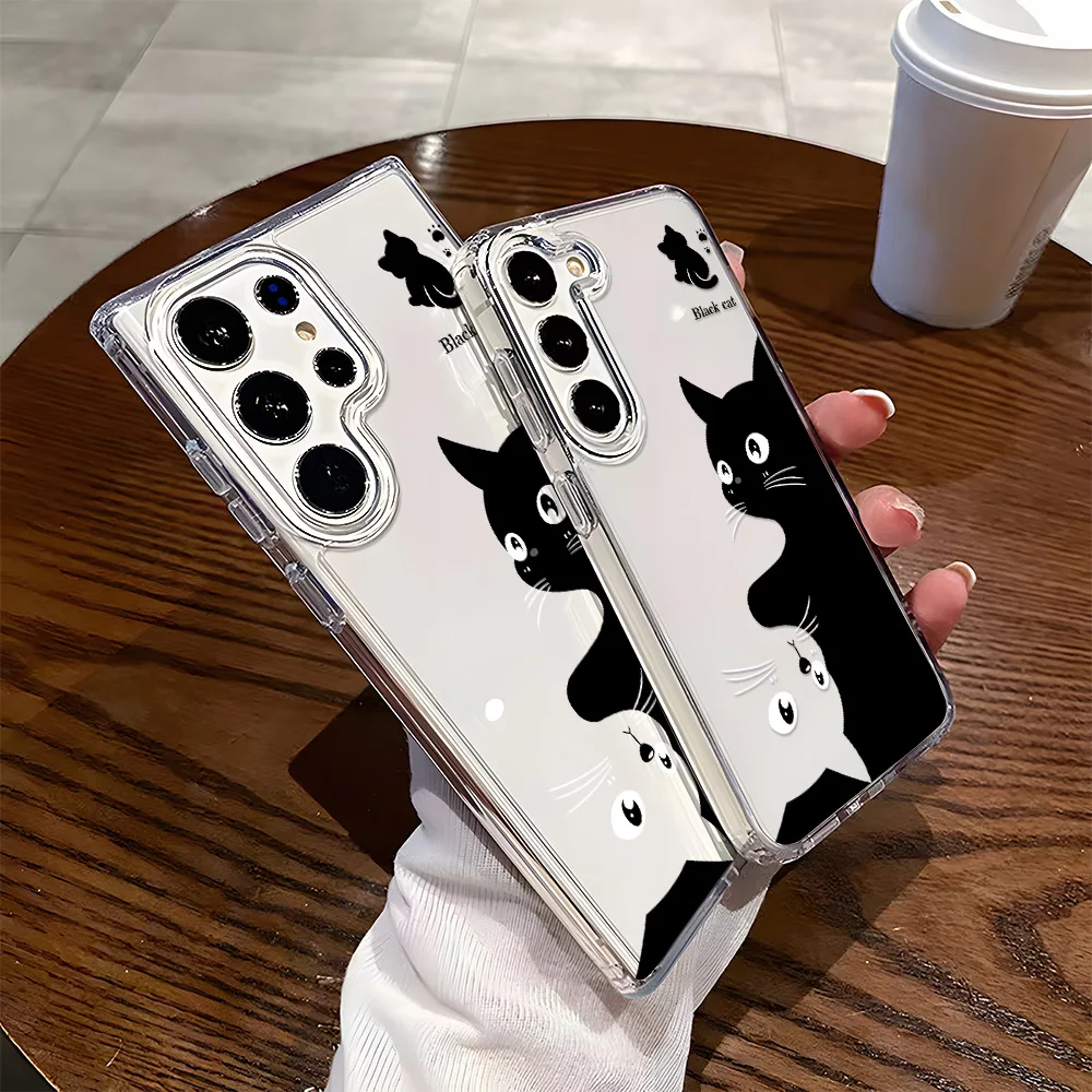 Shockproof Transparent Soft Silicon Cat Phone Case Cover
