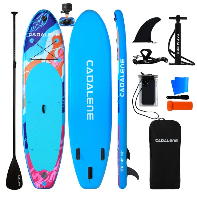CADALENE Inflatable Stand Up Paddle Board, 10' 6" SUP PaddleBoard for Adults & Youth, with Camera Mount & Premium Accessories