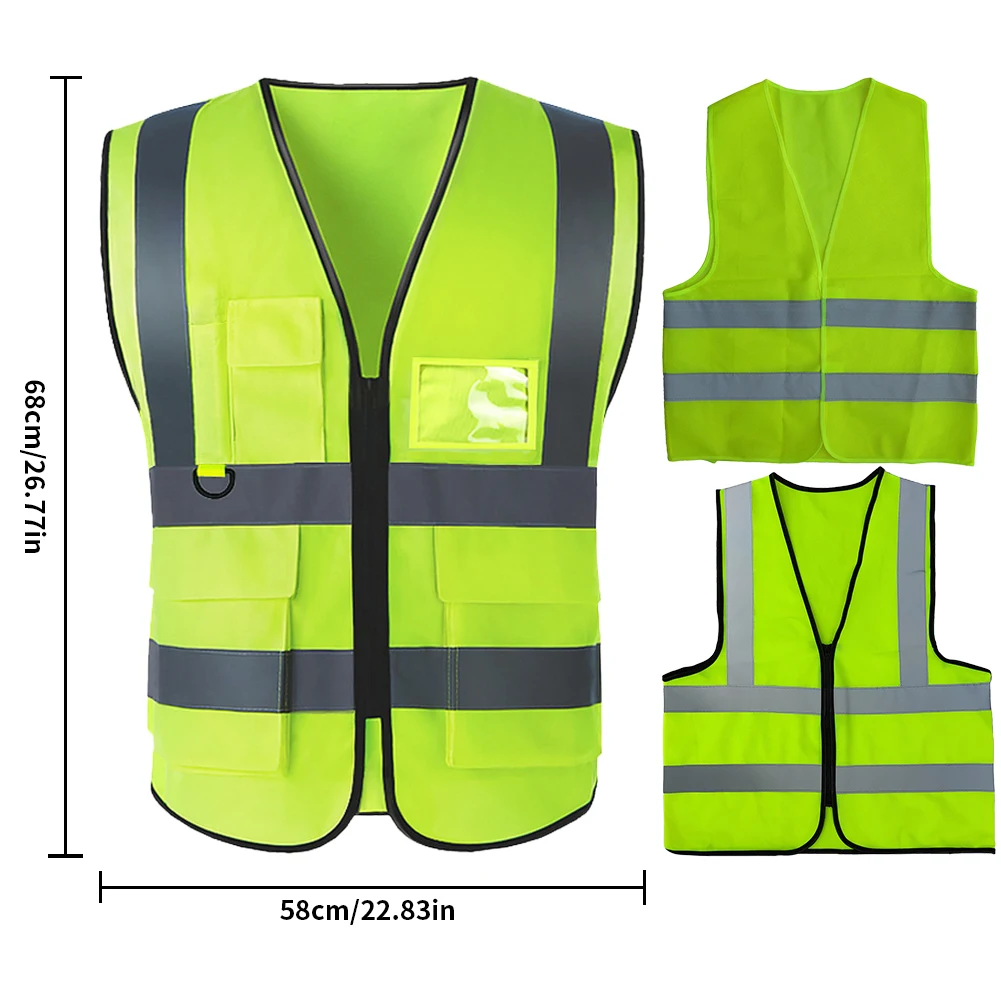 Multi-pocket Reflective Vest Reflective Strip Vest Breathable 2 Strip Railway Coal Miners Uniform for Driver Workers