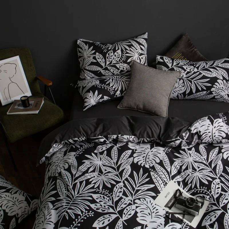 

Cotton Four-piece set Simple Fitted Sheet Safe and comfortable Printing and dyeing Ventilate Bedding Jacquard pattern