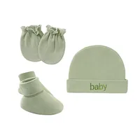 Bonnet Bebe Nouveau Né Cotton 3pcs/ Set Newborn Hat+Gloves+Socks For Baby Boy&Girl Spring Autumn Infant New Born Accessories 5