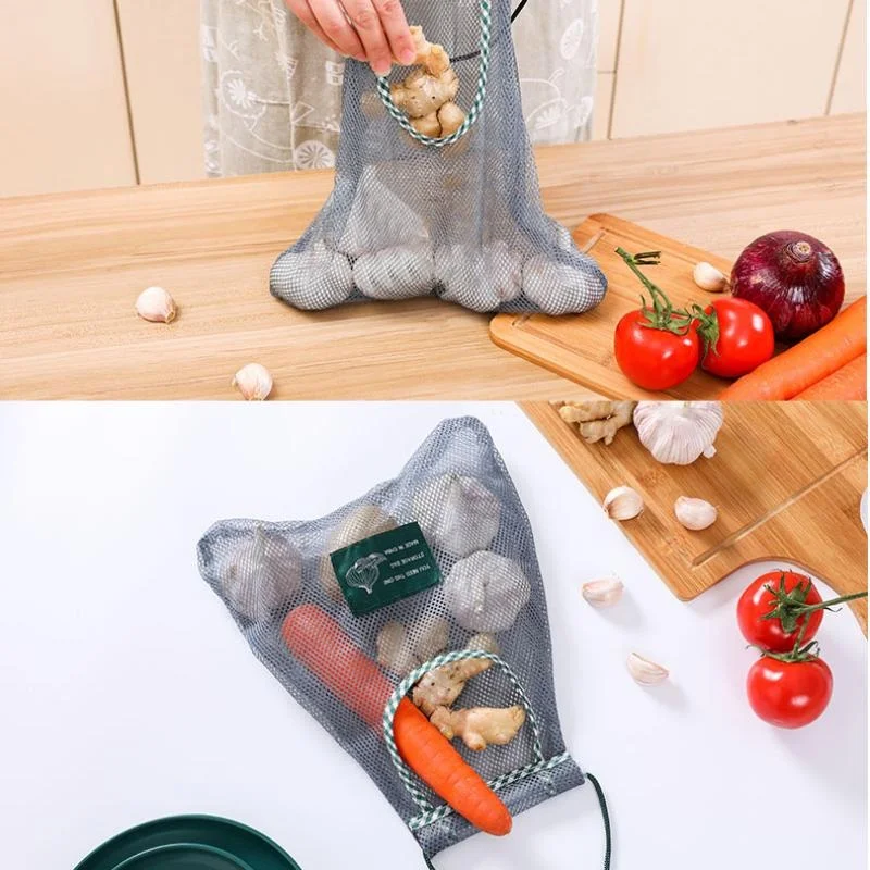 

Ginger Garlic Onion Totes Mesh Bag Multi-purpose Reusable Shopping Grocery Long Handle Fruit Vegetable Net Sorting Storage Bag