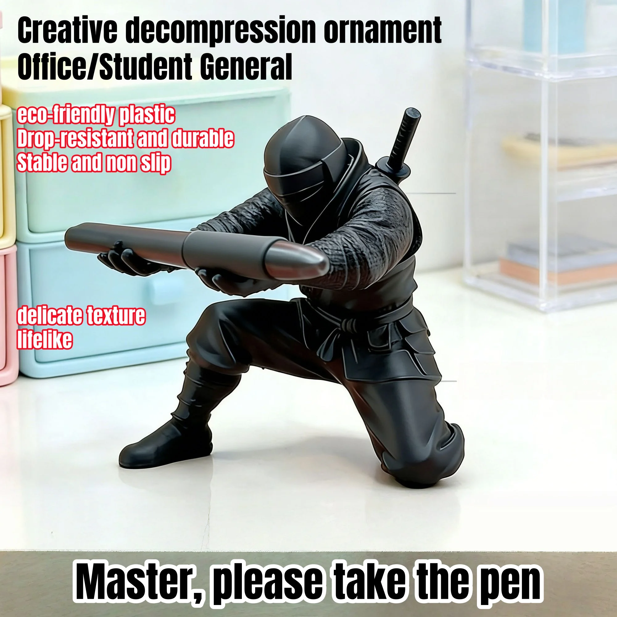 Creative 3D Pen Holder, Ninja Figurine Ornament, Desktop Pen Holder Storage, Decorative Pen Holder/Stationery Storage, Gifts 1 Creative 3D Pen Holder, Ninja Figurine Ornament, Desktop Pen Holder Storage, Decorative Pen Holder/Stationery Storage, Gifts 1