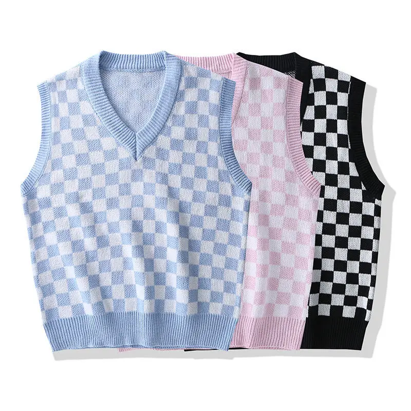 Men Knit Sweater Vest ins sweater vest Korean fashion clothes men sweater vests mens knitted vest