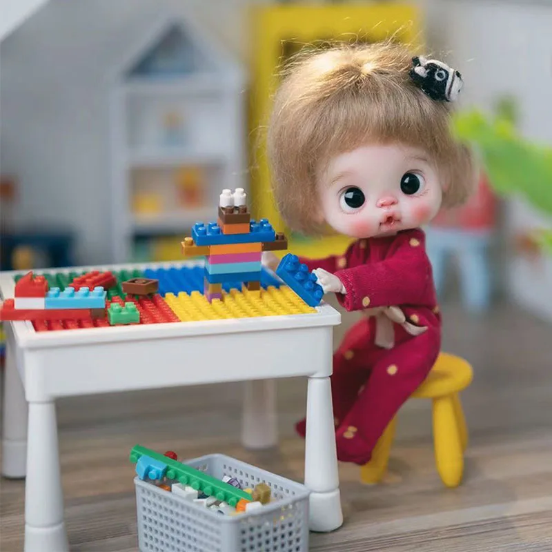 Pretend Play Miniature Dollhouse Building Block for Barbies OB11 Doll House Decoration Accessories 1/12 Scale doll accessories doll house decoration