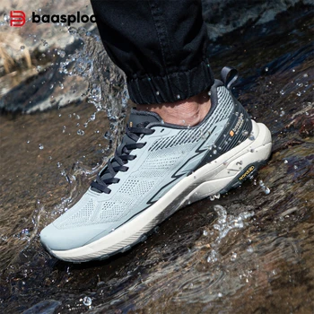 Baasploa Men Hiking Shoes Comfort Wear Resistant Outdoor Shoes Men Breathable Mesh Casual Sneakers Climbing Non-Slip Lace Up 3
