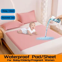 Waterproof Flat Bed Sheets for Double Bed Single/Queen/King Reactive Top Sheets for Bed Sabanas Cama Baby/Elderly/Pregnant Women 1