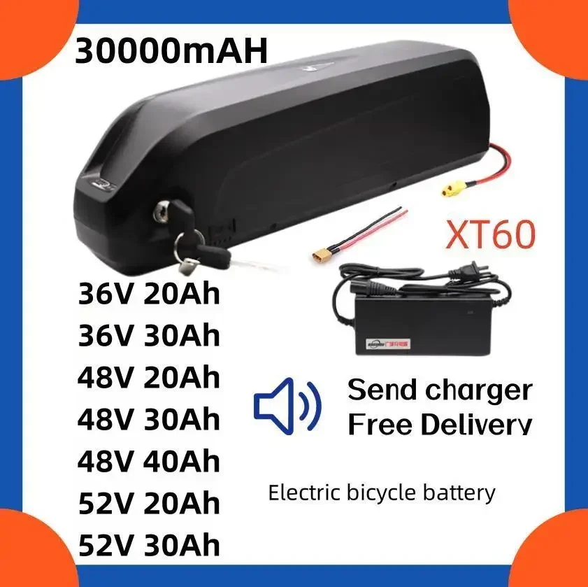 

36V 48V 52V Ebike Battery Pack Electric Bicycle 18650 Lithium ion Batteries Fit 500W 750W 1000W Bafang BBS02 BBS03 BBSHD