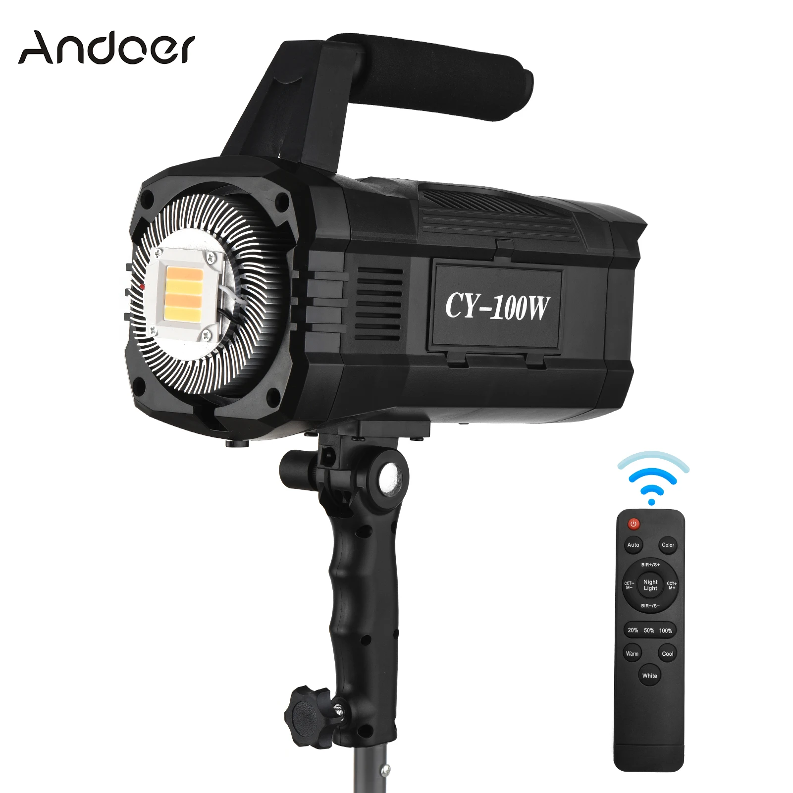 Andoer CY-100W 100W COB Studio LED Video Light Photography Lamp 3000-6000K CRI ≥95 for Live Stream Outdoor Shooting | Электроника