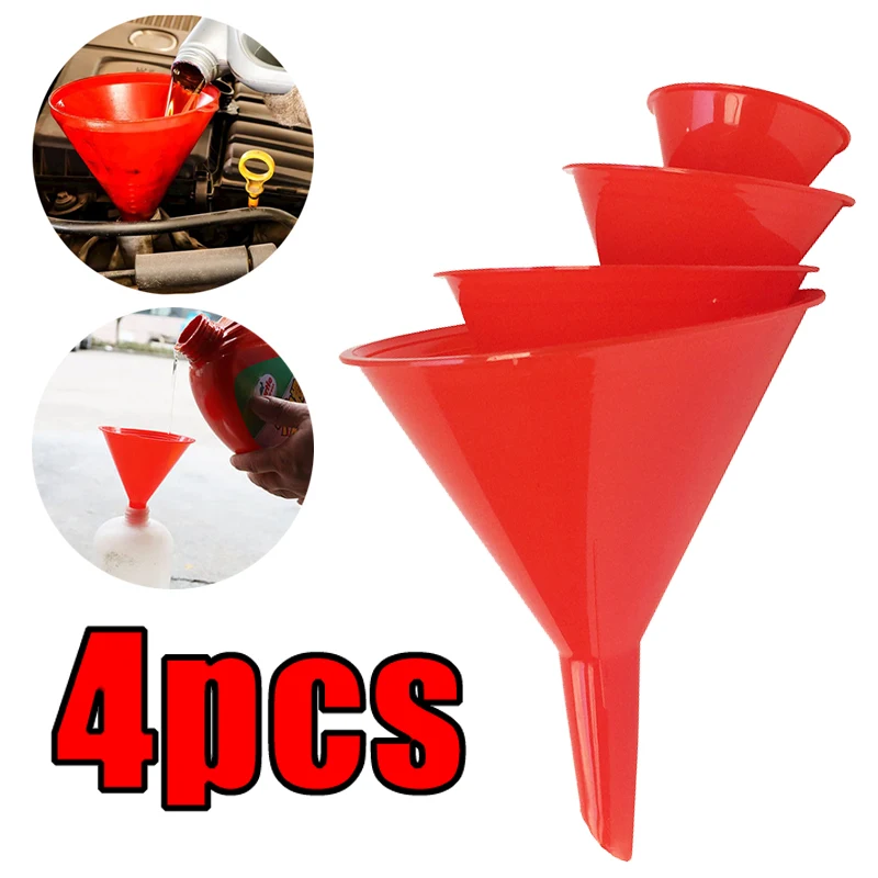 Car Funnel 4-piece Set Refueling Gasoline Funnels Tools Oil Filling Equipment Car Motorcycle Refuel Filling Small Funnel