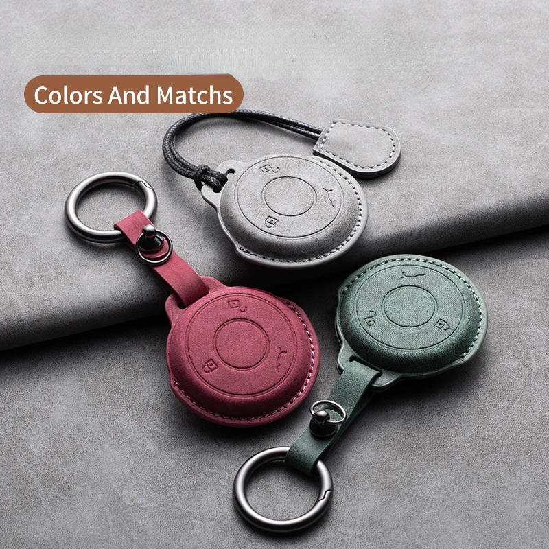 Leather Car Smart Key Case Cover for NETA V Nezha U Nezha NO1 NETA V Auto Key Fob Shell Holder Keychain Accessories key case key case cover car key shell remote control case cover