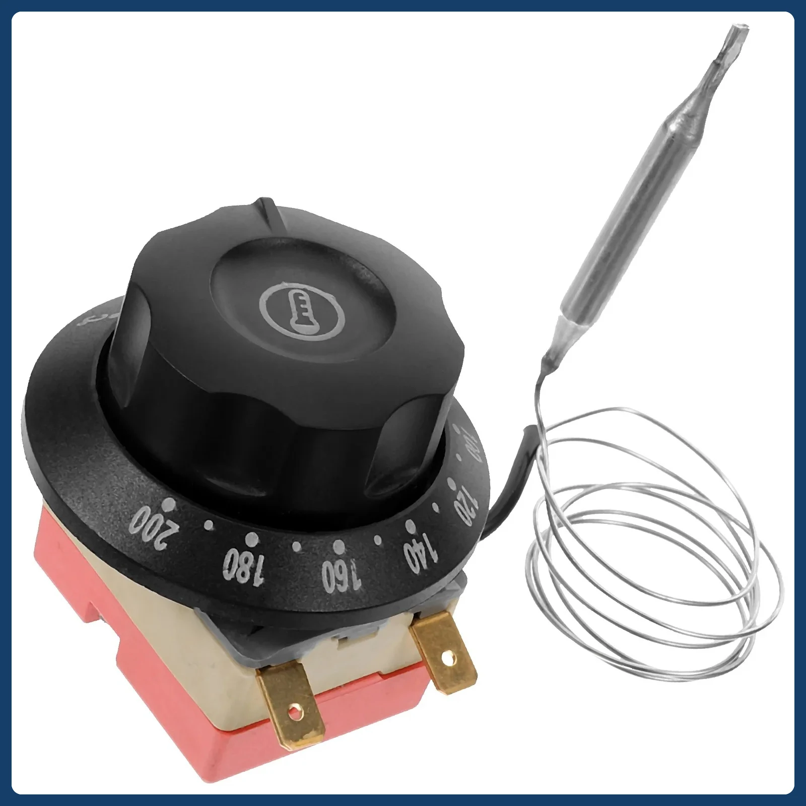 ปุ่มควบคุมอุณหภูมิ 16A 60 200 องศา สำหรับเตาอบ เครื่องทอดไฟฟ้า เครื่องทำน้ำอุ่น เครื่องปรับอุณหภูมิ 1