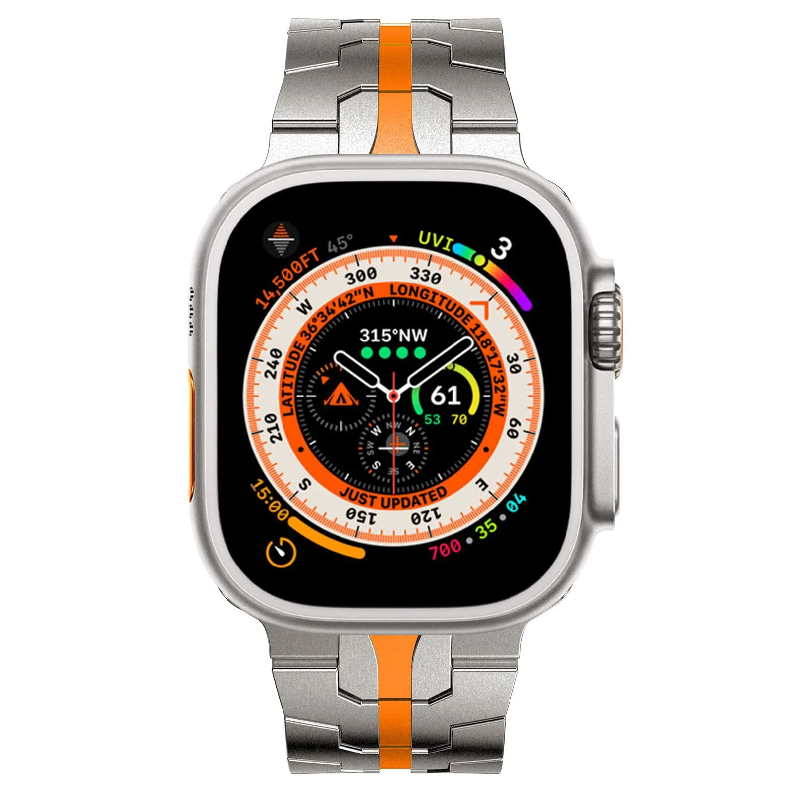 Pulseira colorida ultra 2 titânio para relógio maçã, pulseira de aço inoxidável, pulseira de metal luxuosa para iWatch 8 7 6 5 SE, 49mm, 45mm, 44mm, 42mm