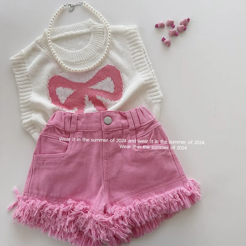 Girls Tassel Denim Shorts 3
