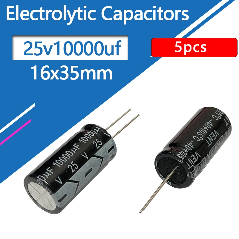 25V10000UF 18x35mm Aluminum Electrolytic Capacitors 10000uf 25v 10000uf25v 25v10000mf 10000mf25v 25v10000MFD 25vdc 25wv 10pc 100pc jccon 35v 10000uf 10000uf 35v 18x35mm pitch 7 5mm 105℃ aluminum high frequency low resistance electrolytic capacitor