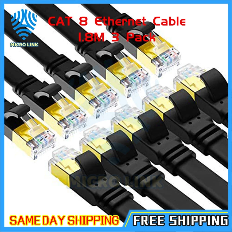CAT 8 Cable CAT8 Cord Faster Than CAT7/CAT6/CAT5e High Speed