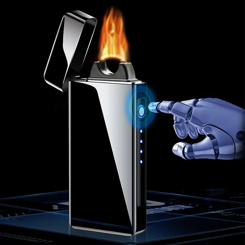 

Metal Outdoor Windproof USB Electric Lighter High Power Flame Arc Pulse Plasma Lighter Touch Induction Ignition Tool Gift