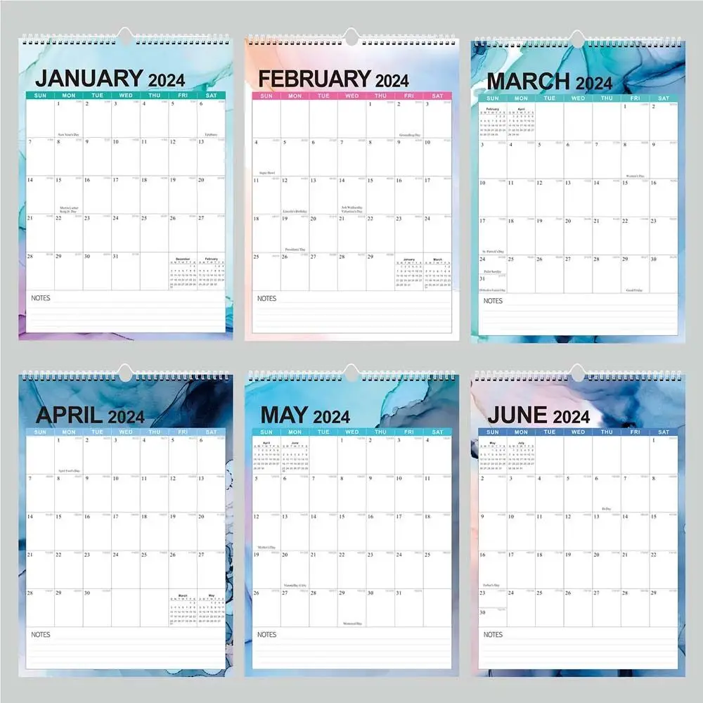 Daily Planner 2024 Wall Calendar Agenda Organizer Office Stationery English Calendar Weekly Schedule 18 Months