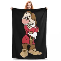 Grumpy Snow White And The Seven Dwarfs Blanket Flannel Portable Sofa Throw Blankets For Couch Bedding Outdoor Throws Bedspread 1