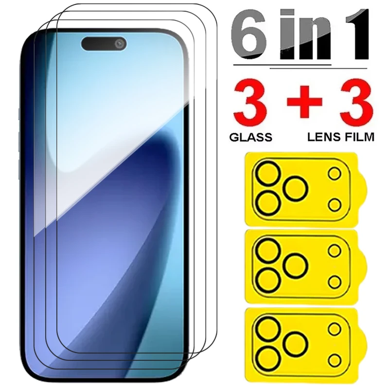 6-in-1 Tempered Glass Screen and Camera Lens Protector – HD Clear
