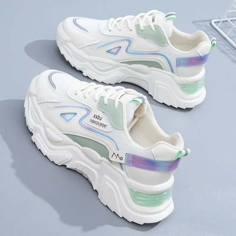 

2023 New Sneakers Women Platform Flat Shoes Woman Shoes Green Casual Trainers Ladies Chunky Sneakers Women Shoes Women Sneakers