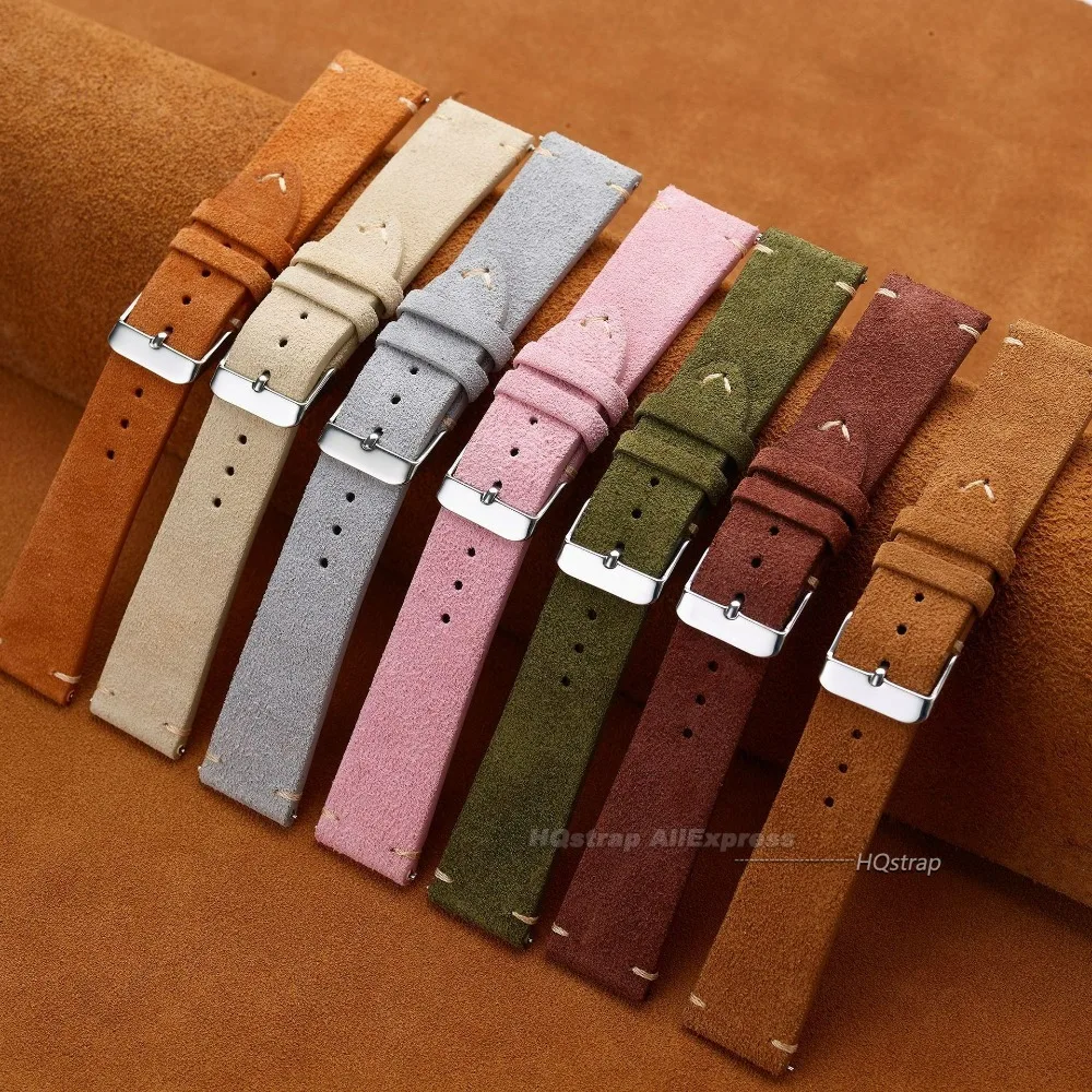 Luxurious Hand-Sewn Suede Strap
