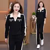 Casual Sportswear Set for Women in Plus Size Slimming and Stylish New Style for Reducing Age Fashionable Long Sleeved 4