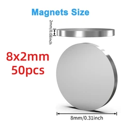 Versatile Compact Disc Magnets for Handmade Projects and Home Use (8x2mm - 50pcs)