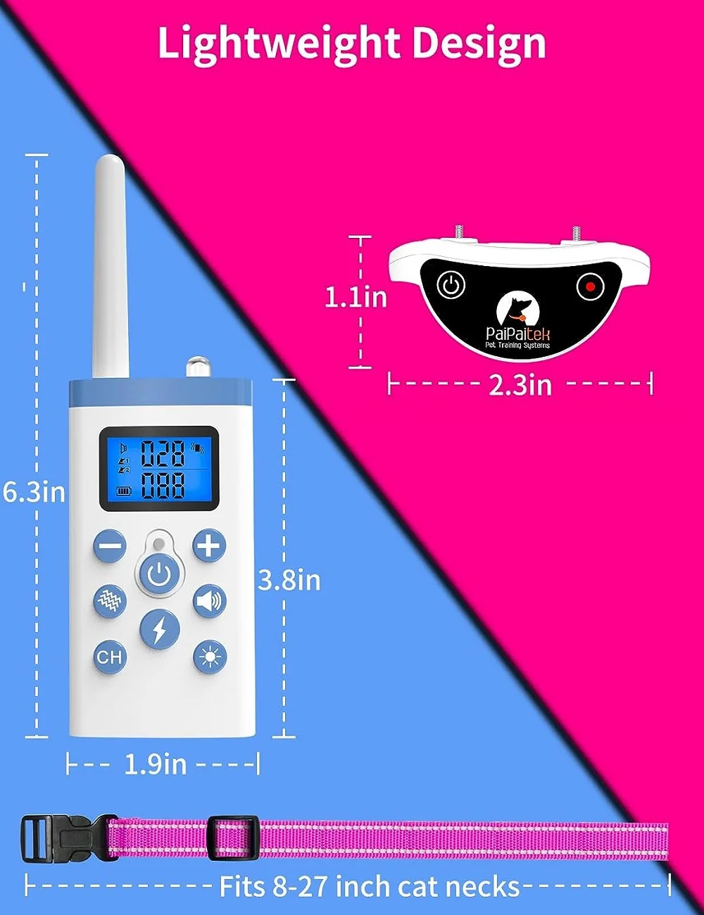 Cat Training Collar With Remote For Cat Shock Anti-Meow