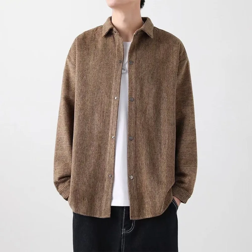 

Sweater corduroy coat Men's Spring and Autumn long sleeve shirt men's fall fashion brand casual men's jacket