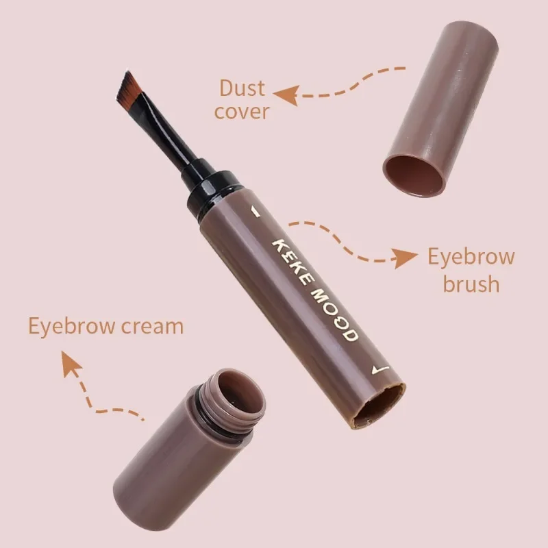 Contouring Eyebrow Cream Pen with Brush Makeup Waterproof Natural Matte Eyeliner Lying Silkworm Gel Non-smudge Setting Cosmetics