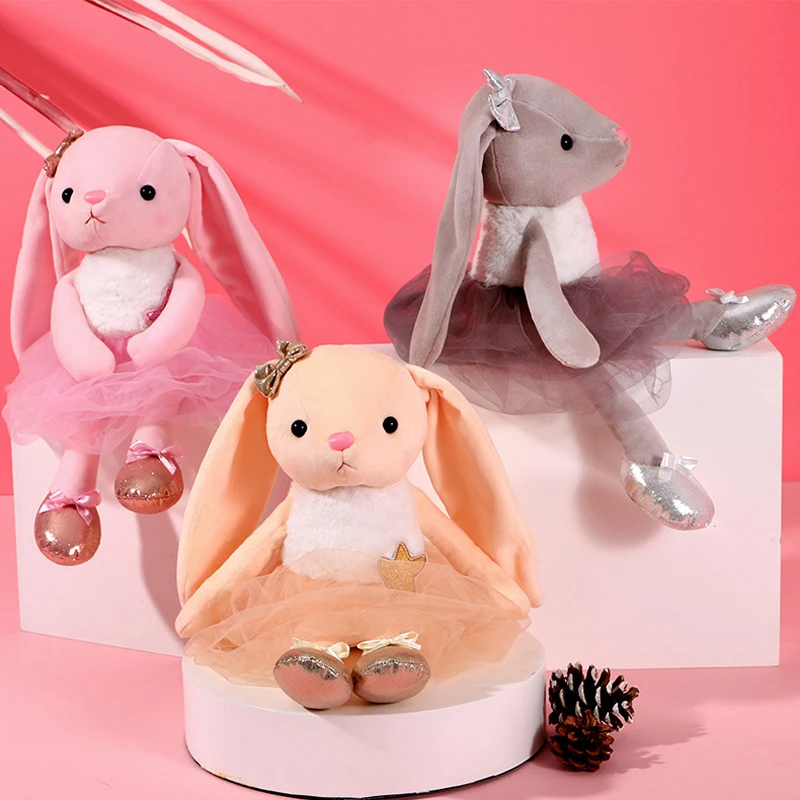 

Lovely Ballet Bunny Plush Toys Soft Stuffed Cute Dressing Rabbt Animal Dolls Baby Finger Pillow for Kids Girl Birthday Gift